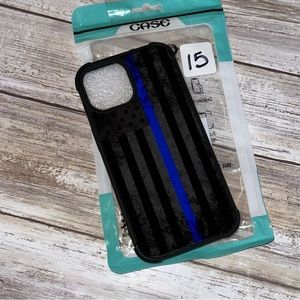 IP 15 Blue Line American Flag Case